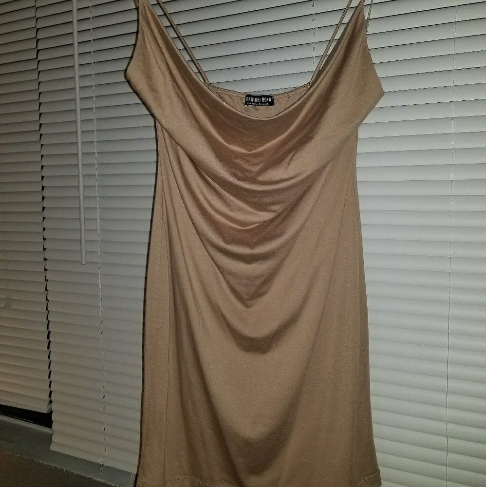 Nude mini dress
